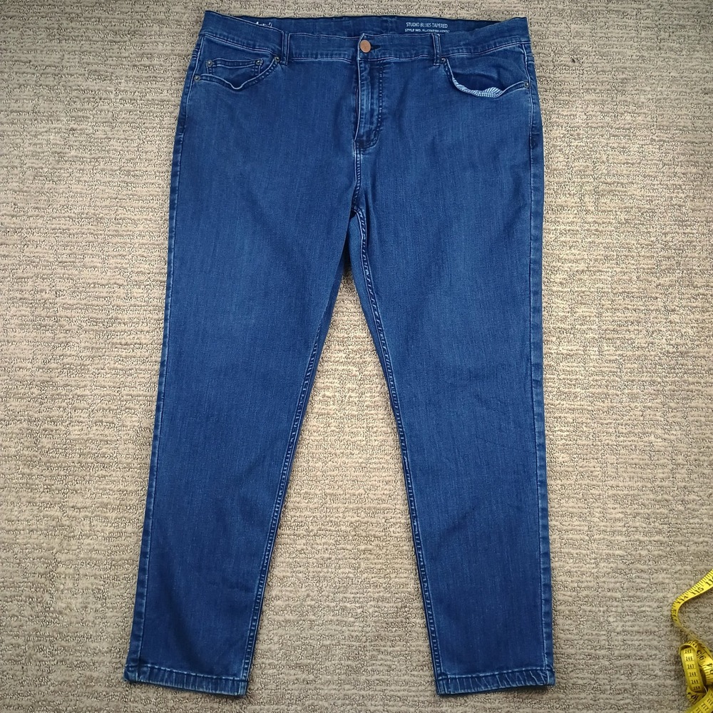 Mugsy Jeans Studio Blues Tapered Mens 40x28.5 Medium Wash Casual Stretch Denim